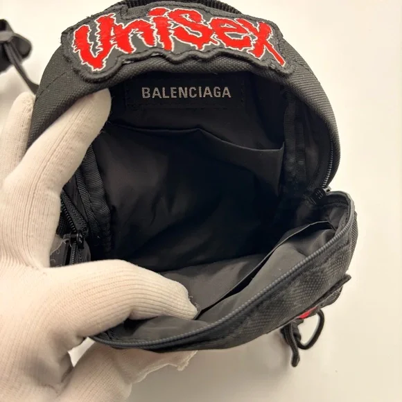 Balenciaga Mini Explorer Backpack Crossbody Black Nylon Patches - Picture 6 of 7